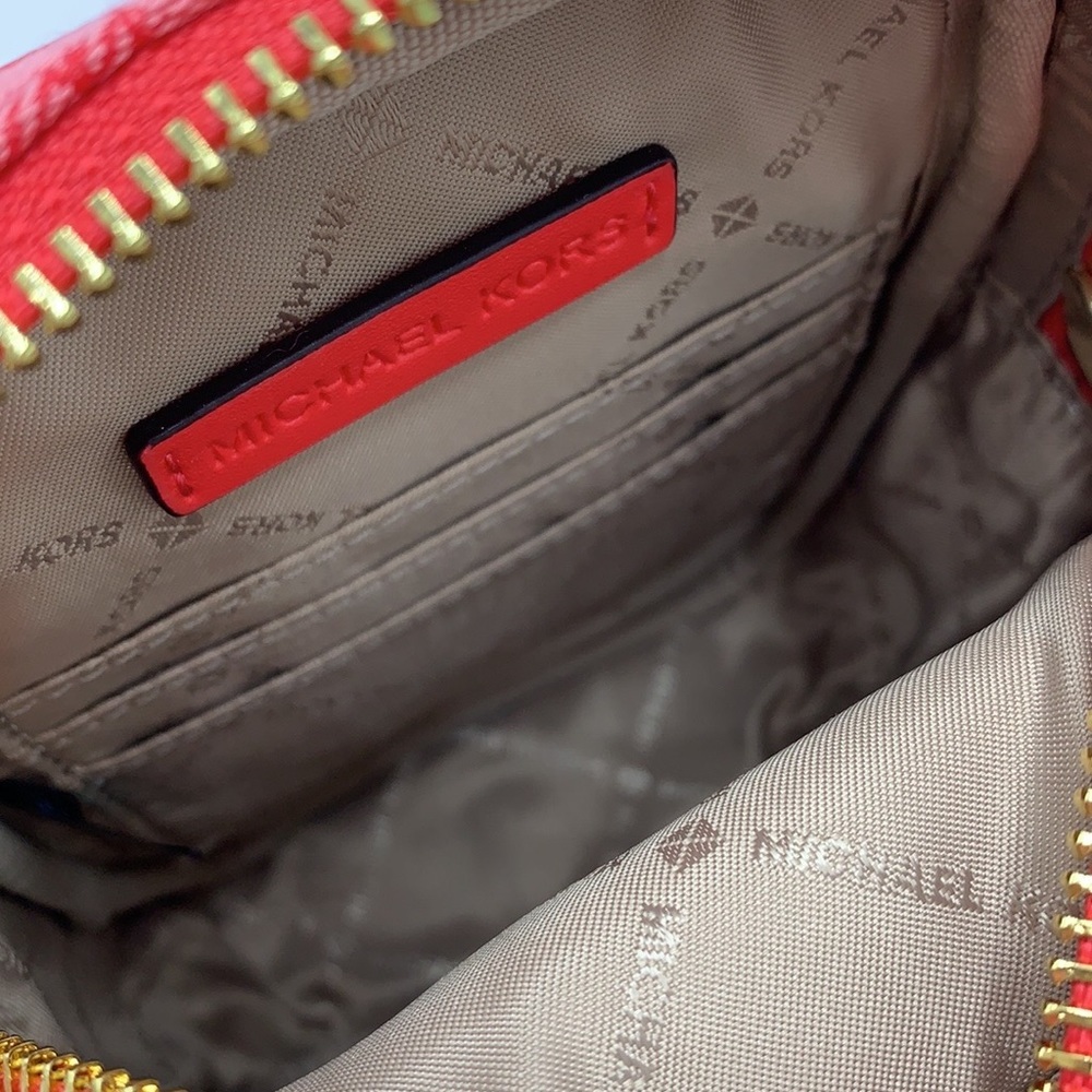 MICHAEL KORS SLOAN EDITOR SMALL NS TOP ZIP FLAP PACKET XBODY GRAPEFRUIT MULTI - Picture 12 of 16